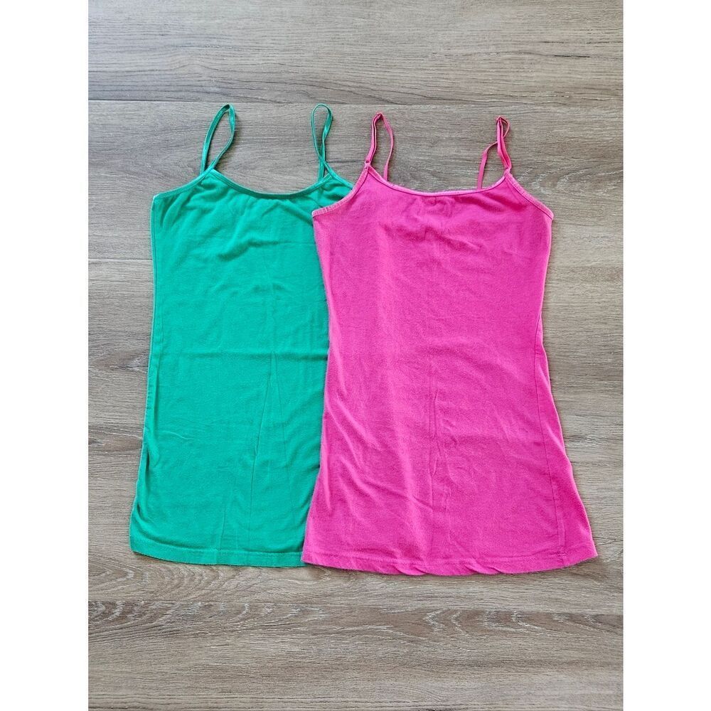 Set Of 2 Tank Tops Pink and Green Size M